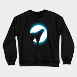 Wolf howling at the moon Crewneck Sweatshirt